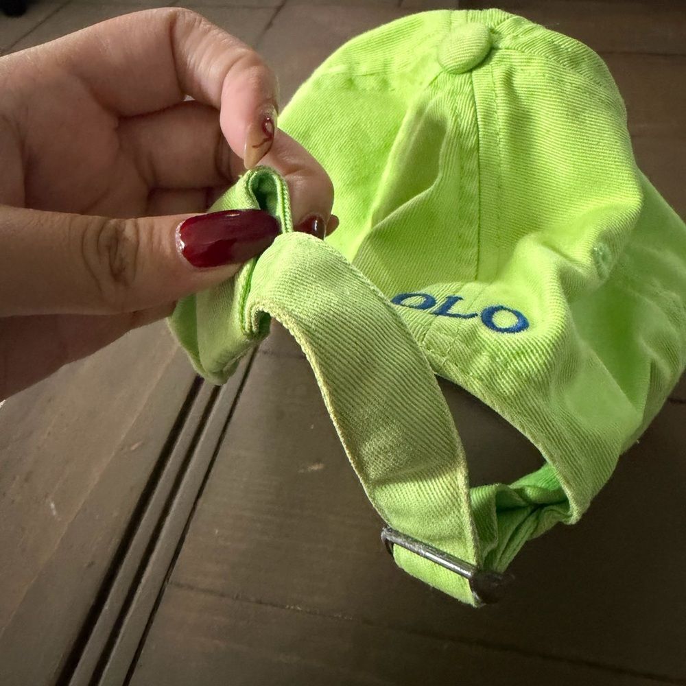 Neon Green Polo Ralph Lauren Cap - Picture 3 of 5
